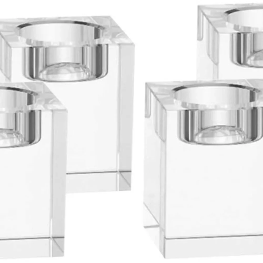 4 Pcs Clear Crystal 2×2×2.4 